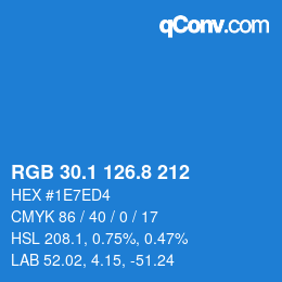 Color code: RGB 30.1 126.8 212 | qconv.com