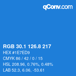 Color code: RGB 30.1 126.8 217 | qconv.com