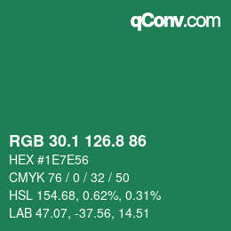 カラーコード: RGB 30.1 126.8 86 | qconv.com