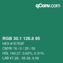 カラーコード: RGB 30.1 126.8 95 | qconv.com