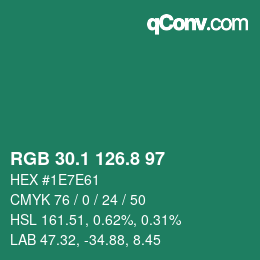 Color code: RGB 30.1 126.8 97 | qconv.com