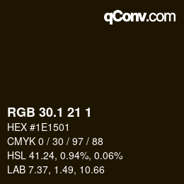 カラーコード: RGB 30.1 21 1 | qconv.com