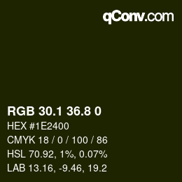 Color code: RGB 30.1 36.8 0 | qconv.com