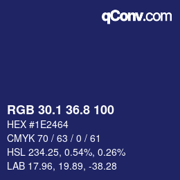 カラーコード: RGB 30.1 36.8 100 | qconv.com