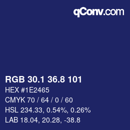 カラーコード: RGB 30.1 36.8 101 | qconv.com