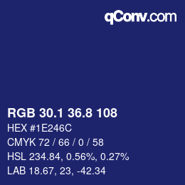 Color code: RGB 30.1 36.8 108 | qconv.com