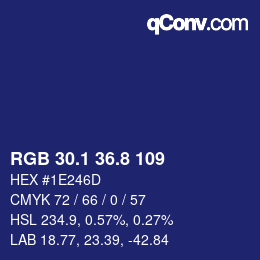 カラーコード: RGB 30.1 36.8 109 | qconv.com