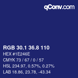 カラーコード: RGB 30.1 36.8 110 | qconv.com