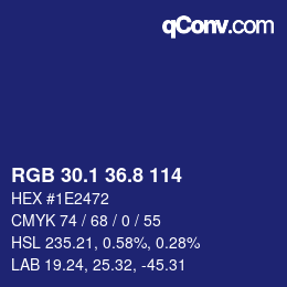 カラーコード: RGB 30.1 36.8 114 | qconv.com
