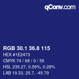 カラーコード: RGB 30.1 36.8 115 | qconv.com