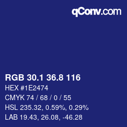 カラーコード: RGB 30.1 36.8 116 | qconv.com