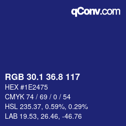 カラーコード: RGB 30.1 36.8 117 | qconv.com