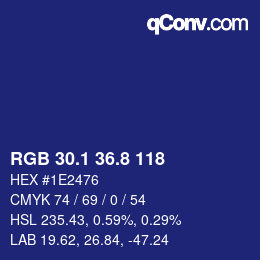 カラーコード: RGB 30.1 36.8 118 | qconv.com