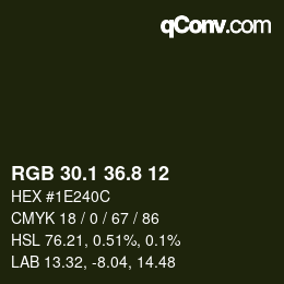 Código de color: RGB 30.1 36.8 12 | qconv.com
