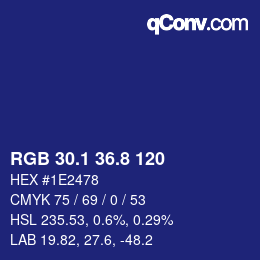カラーコード: RGB 30.1 36.8 120 | qconv.com