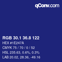 カラーコード: RGB 30.1 36.8 122 | qconv.com