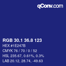 カラーコード: RGB 30.1 36.8 123 | qconv.com