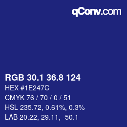 カラーコード: RGB 30.1 36.8 124 | qconv.com