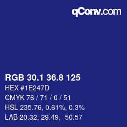 カラーコード: RGB 30.1 36.8 125 | qconv.com
