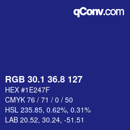 カラーコード: RGB 30.1 36.8 127 | qconv.com