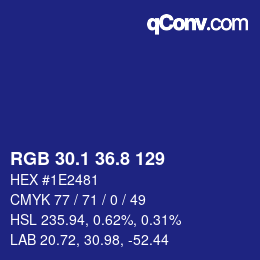 カラーコード: RGB 30.1 36.8 129 | qconv.com