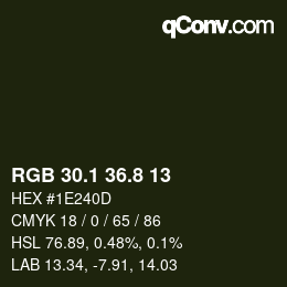 カラーコード: RGB 30.1 36.8 13 | qconv.com