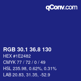 カラーコード: RGB 30.1 36.8 130 | qconv.com