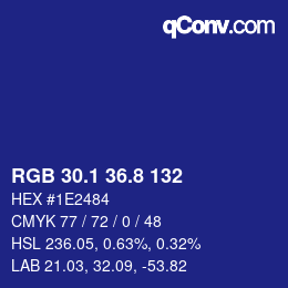 カラーコード: RGB 30.1 36.8 132 | qconv.com