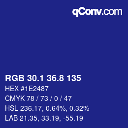 カラーコード: RGB 30.1 36.8 135 | qconv.com