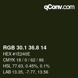 Color code: RGB 30.1 36.8 14 | qconv.com