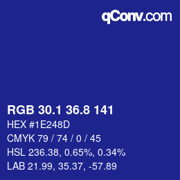 カラーコード: RGB 30.1 36.8 141 | qconv.com