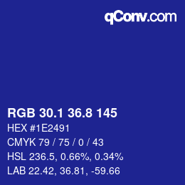カラーコード: RGB 30.1 36.8 145 | qconv.com