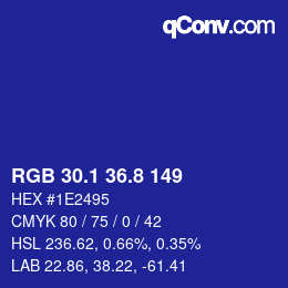 カラーコード: RGB 30.1 36.8 149 | qconv.com