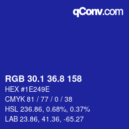 カラーコード: RGB 30.1 36.8 158 | qconv.com