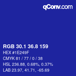 カラーコード: RGB 30.1 36.8 159 | qconv.com