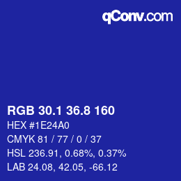カラーコード: RGB 30.1 36.8 160 | qconv.com