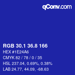 カラーコード: RGB 30.1 36.8 166 | qconv.com