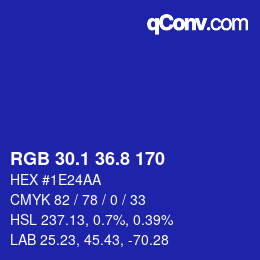 カラーコード: RGB 30.1 36.8 170 | qconv.com