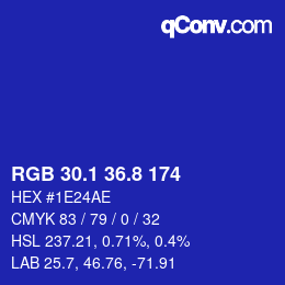カラーコード: RGB 30.1 36.8 174 | qconv.com