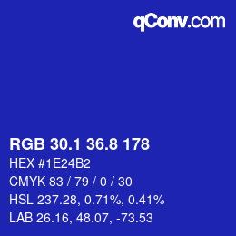 カラーコード: RGB 30.1 36.8 178 | qconv.com
