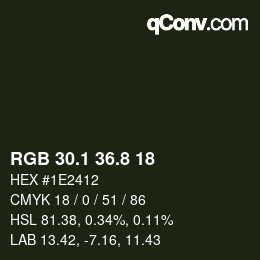 カラーコード: RGB 30.1 36.8 18 | qconv.com