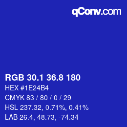 カラーコード: RGB 30.1 36.8 180 | qconv.com