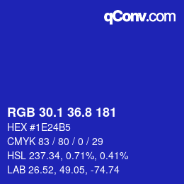 カラーコード: RGB 30.1 36.8 181 | qconv.com