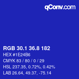 カラーコード: RGB 30.1 36.8 182 | qconv.com