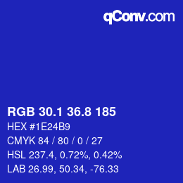 カラーコード: RGB 30.1 36.8 185 | qconv.com
