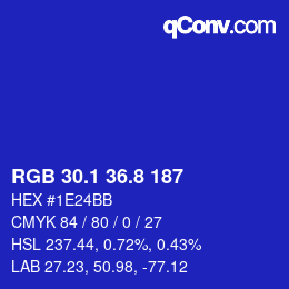 カラーコード: RGB 30.1 36.8 187 | qconv.com