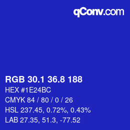 カラーコード: RGB 30.1 36.8 188 | qconv.com