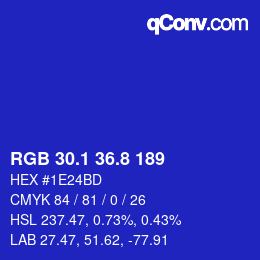 カラーコード: RGB 30.1 36.8 189 | qconv.com