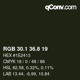 Color code: RGB 30.1 36.8 19 | qconv.com