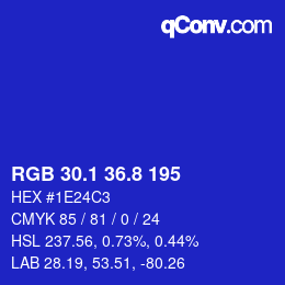 カラーコード: RGB 30.1 36.8 195 | qconv.com